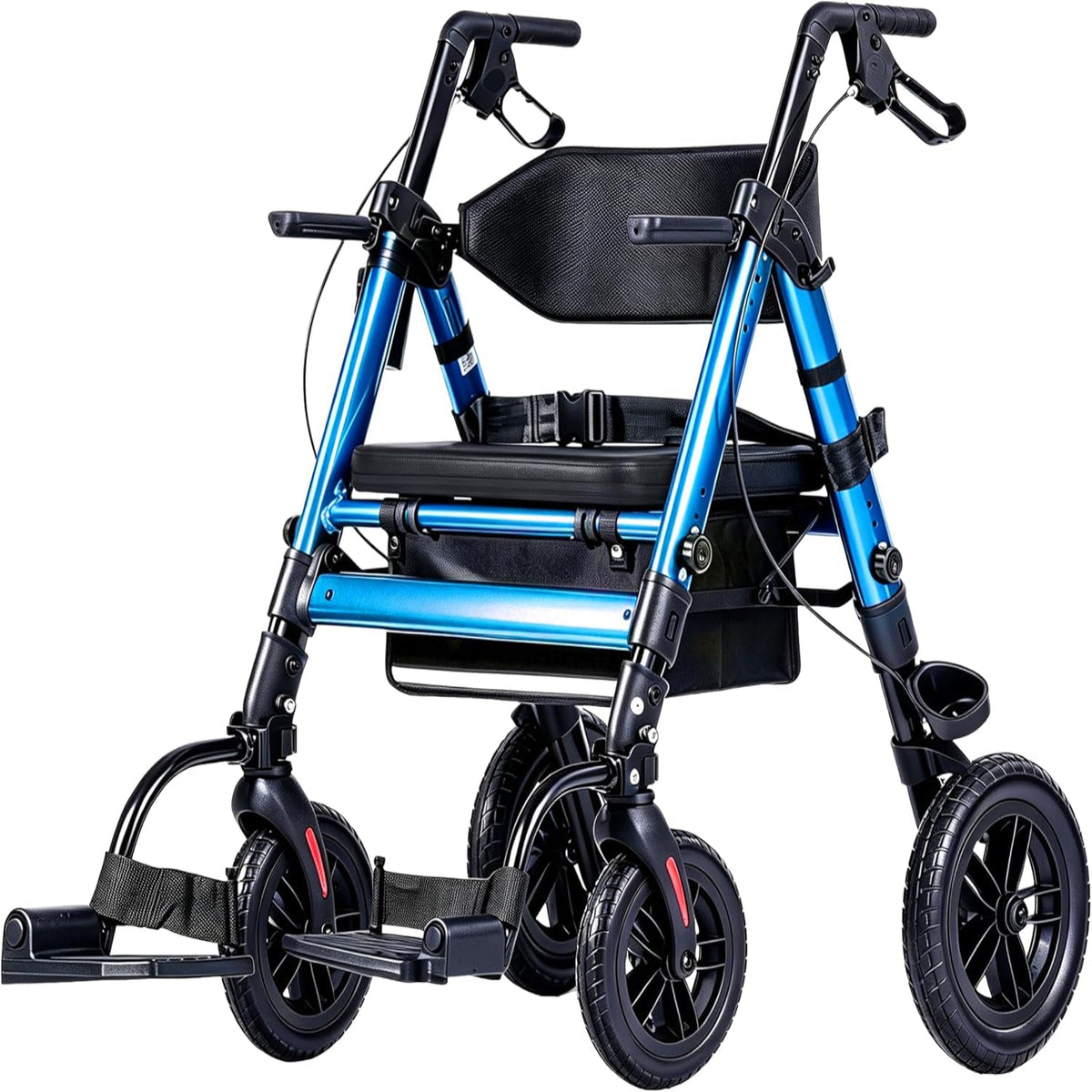 2-In-1 Rollator Transport Wheelchair Combo for Seniors with Seat