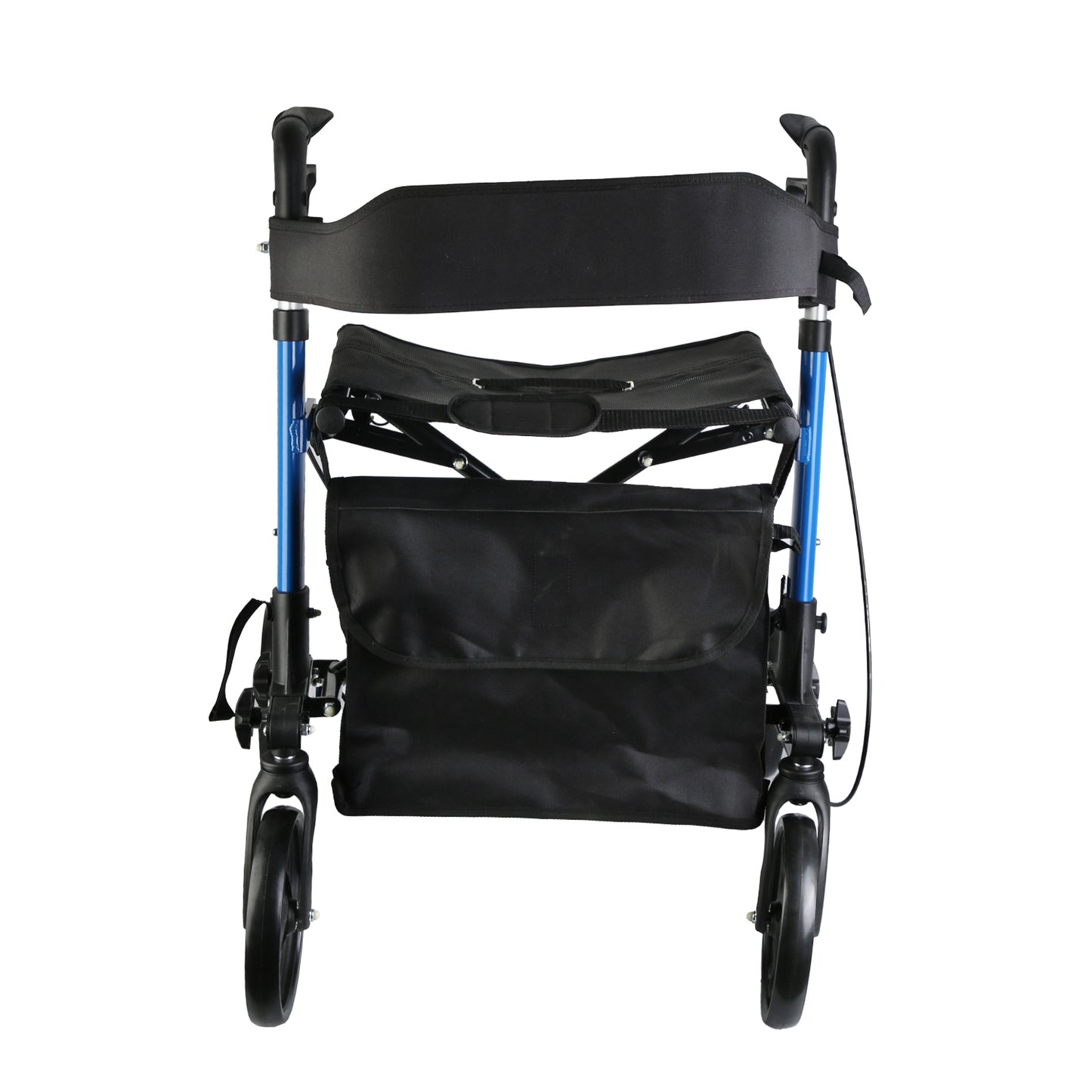 1Pc Aluminum Rollator Walker with Seat Backrest Foldable Rolling Walker with 220LBS Max Load 31-36In Adjustable Height 8In Wheels for Seniors Mobility
