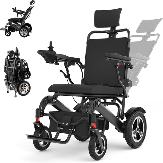 Reclining Electric Wheelchair for Adults, Foldable Motorized Power