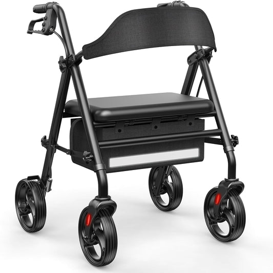 Walkers for Seniors with Seat, Thick Padded Comfortable Seat 350 Lb