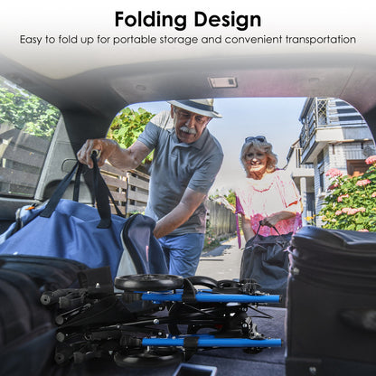 1Pc Aluminum Rollator Walker with Seat Backrest Foldable Rolling Walker with 220LBS Max Load 31-36In Adjustable Height 8In Wheels for Seniors Mobility