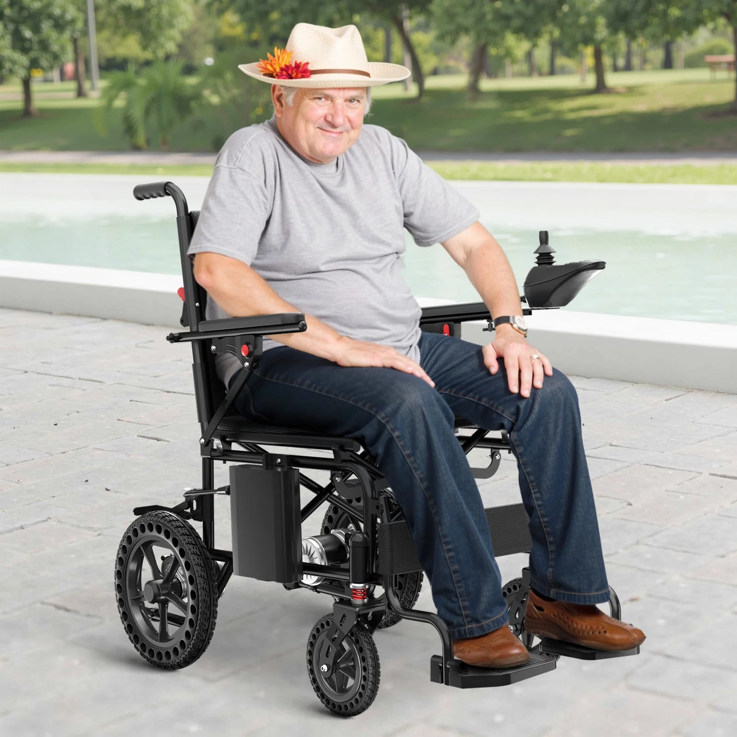Portable Electric Wheelchair Lightweight Foldable for Adults Seniors